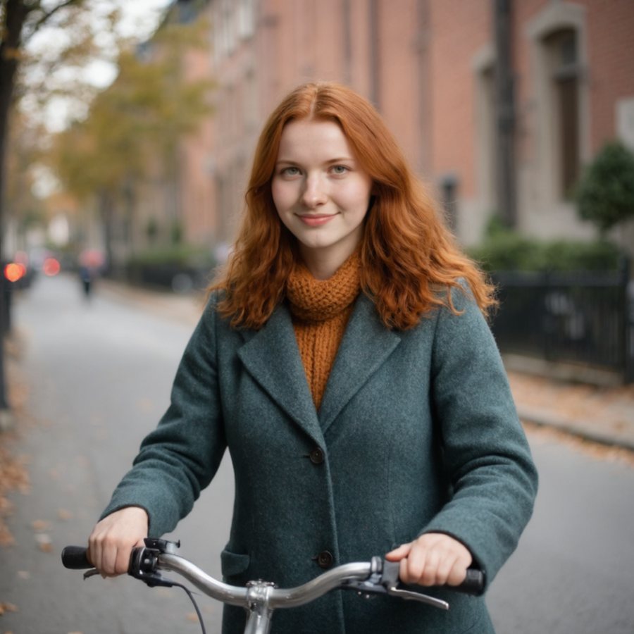 Zia à vélo dans le Mile End